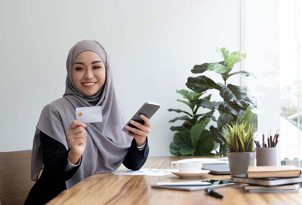 Middle Eastern Woman ID Phone