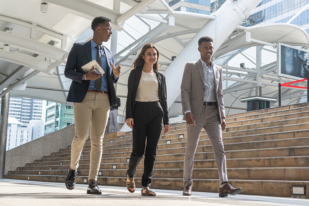 Workforce People Walking Steps