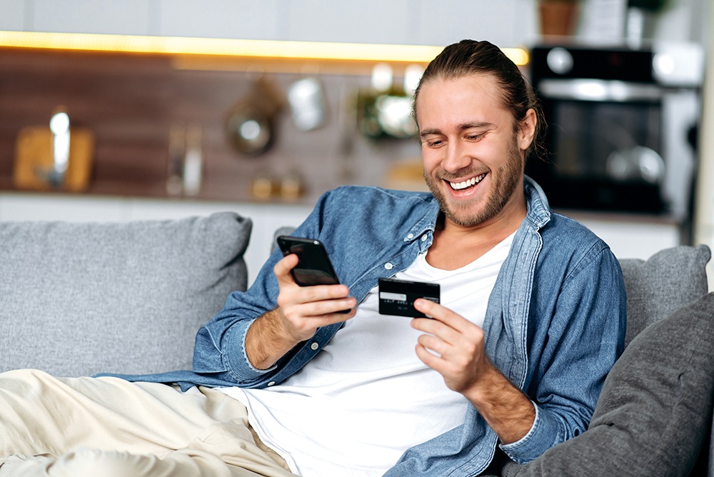 man couch ID phone
